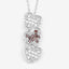 Pendentif en diamant rouge et blanc véritable de 0,45 carat en argent sterling