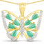 Pendentif en émeraude véritable de 1,90 carat et diamants blancs en argent sterling