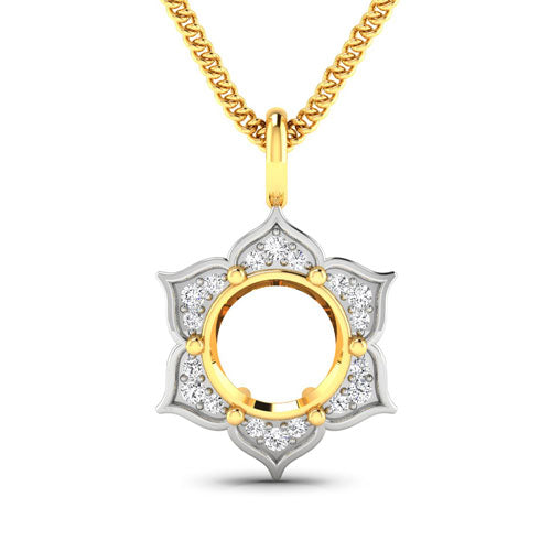 Colgante Semi Montado de Diamante de 0.14 Quilates en Oro Amarillo de 14K
