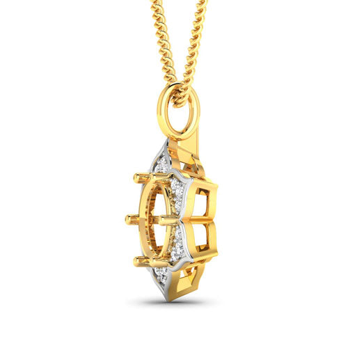 Colgante Semi Montado de Diamante de 0.14 Quilates en Oro Amarillo de 14K