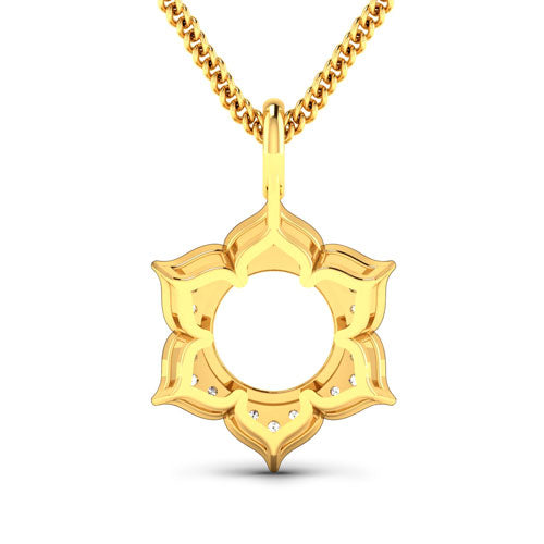 Colgante Semi Montado de Diamante de 0.14 Quilates en Oro Amarillo de 14K