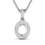 Pendentif semi-monture en or blanc 14K avec diamant blanc de 0,18 carat