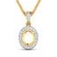 0.18 Carat White Diamond 14K Yellow Gold Semi Mount Pendant