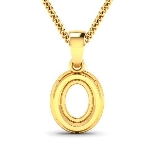 0.18 Carat White Diamond 14K Yellow Gold Semi Mount Pendant