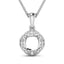 Colgante de Diamante Blanco Genuino de 0.09 Quilates en Oro Blanco de 14K