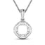 Colgante de Diamante Blanco Genuino de 0.09 Quilates en Oro Blanco de 14K