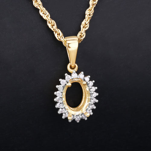 Colgante de Diamante Blanco Genuino de 0.13 Quilates en Oro Amarillo de 14K