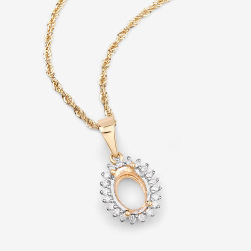 Colgante de Diamante Blanco Genuino de 0.13 Quilates en Oro Amarillo de 14K