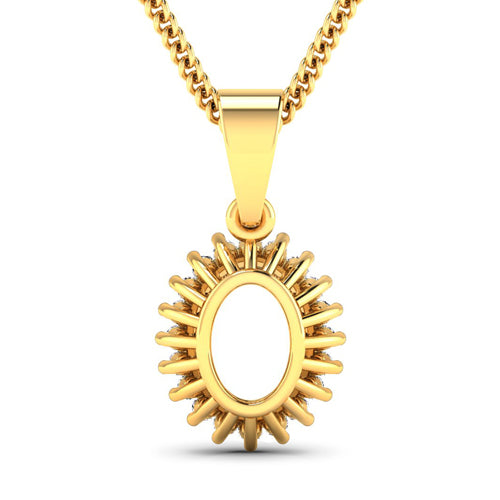 Colgante de Diamante Blanco Genuino de 0.13 Quilates en Oro Amarillo de 14K