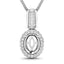 0.22 Carat Genuine White Diamond 14K White Gold Semi Mount Pendant