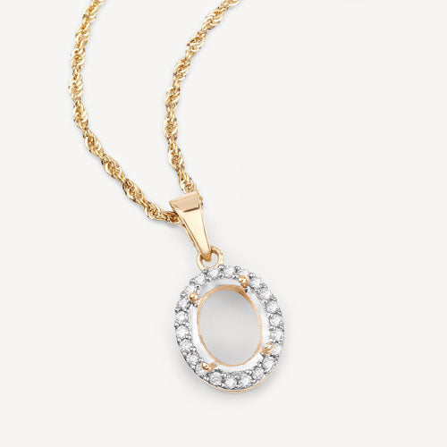 0.22 Carat Diamond 14K Yellow Gold Semi Mount Pendant