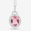 3.90 Carat Genuine Pink Tourmaline and White Diamond Pendant
