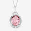 3.90 Carat Genuine Pink Tourmaline and White Diamond Pendant