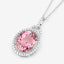 3.90 Carat Genuine Pink Tourmaline and White Diamond Pendant