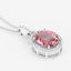 3.90 Carat Genuine Pink Tourmaline and White Diamond Pendant