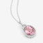 3.90 Carat Genuine Pink Tourmaline and White Diamond Pendant