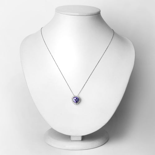 Pendentif en Tanzanite et Diamants Blancs de 3,25 Carats
