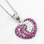 Pendentif en rubis véritable et saphirs blancs de 2,65 carats en argent sterling
