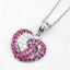 Pendentif en rubis véritable et saphirs blancs de 2,65 carats en argent sterling