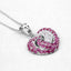 Pendentif en rubis véritable et saphirs blancs de 2,65 carats en argent sterling