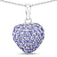 Pendentif en cœur en tanzanite véritable de 7,00 carats en argent sterling