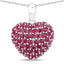 Pendentif cœur en rubis véritable de 8,58 carats en argent sterling