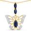 0.92 Carat Genuine Blue Sapphire and White Zircon Pendant