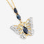 0.92 Carat Genuine Blue Sapphire and White Zircon Pendant