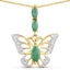 0.72 Carat Genuine Emerald & White Zircon Pendant in Sterling Silver