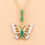 0.72 Carat Genuine Emerald & White Zircon Pendant in Sterling Silver