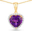 Pendentif en améthyste véritable de 4,76 carats et topaze blanche en argent sterling
