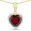 5.76 Carat Genuine Garnet & White Topaz Sterling Silver Pendant