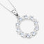 Pendentif en aigue-marine et topaze blanche de 1,10 carat en argent sterling