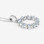 Pendentif en aigue-marine et topaze blanche de 1,10 carat en argent sterling