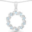 Pendentif en aigue-marine et topaze blanche de 1,10 carat en argent sterling
