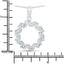 Pendentif en aigue-marine et topaze blanche de 1,10 carat en argent sterling