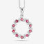 Pendentif en argent sterling de 1,30 carat en tourmaline rose et topaze blanche