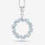 1.30 Carat Swiss Blue Topaz & White Topaz Pendant in Sterling Silver
