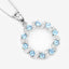 1.30 Carat Swiss Blue Topaz & White Topaz Pendant in Sterling Silver