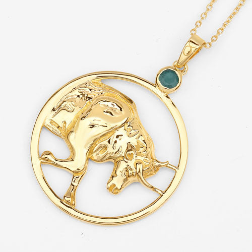 Pendentif en émeraude véritable de 0,23 carat en argent sterling .925