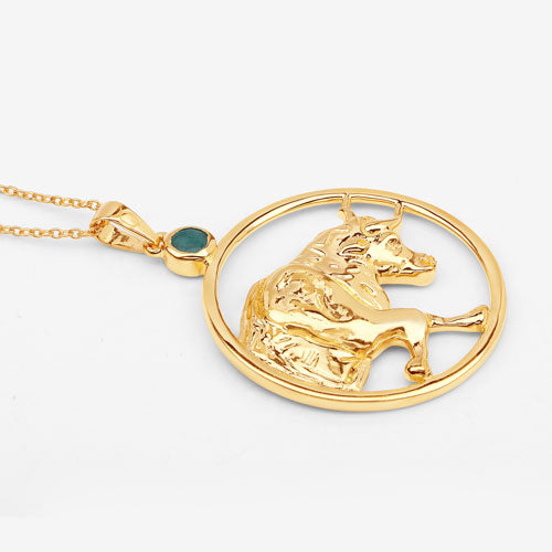 Pendentif en émeraude véritable de 0,23 carat en argent sterling .925
