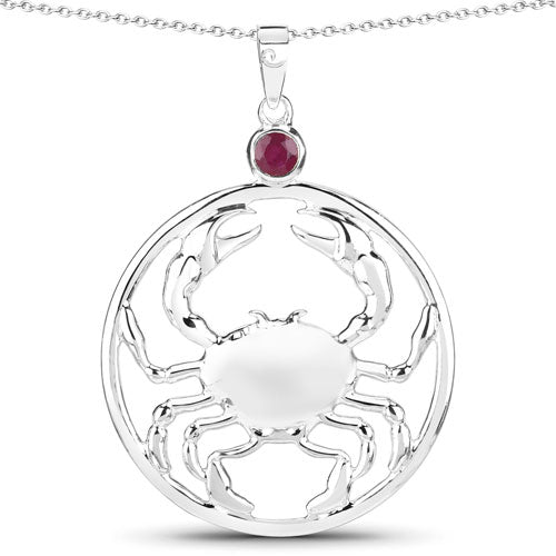 Pendentif en rubis véritable de 0,33 carat en argent sterling .925