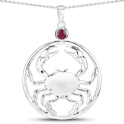 0.33 Carat Genuine Ruby Pendant in .925 Sterling Silver