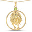 Pendentif en péridot véritable de 0,24 carat en argent sterling .925