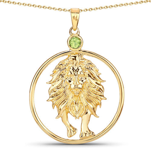 Pendentif en péridot véritable de 0,24 carat en argent sterling .925