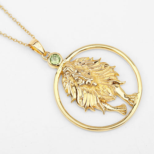 Pendentif en péridot véritable de 0,24 carat en argent sterling .925