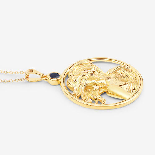 Pendentif en saphir bleu véritable de 0,27 carat en argent sterling