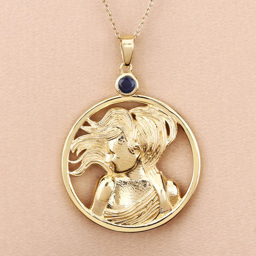 Pendentif en saphir bleu véritable de 0,27 carat en argent sterling