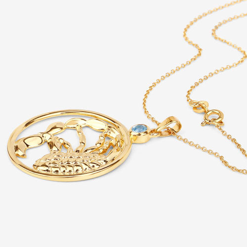 Pendentif en topaze bleue véritable de 0,32 carat en argent sterling