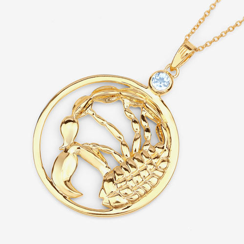 Pendentif en topaze bleue véritable de 0,32 carat en argent sterling